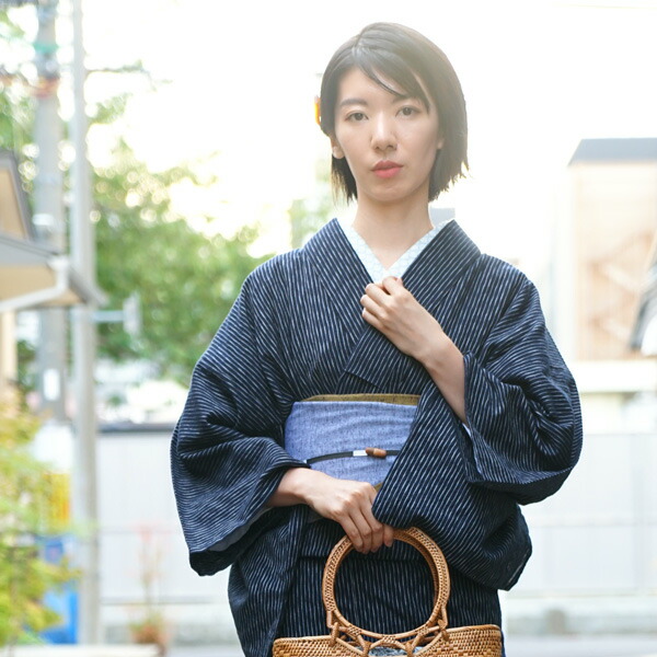 楽天市場】しじら織 レディース 浴衣 久留米 日本製 縦縞 単衣 洗える