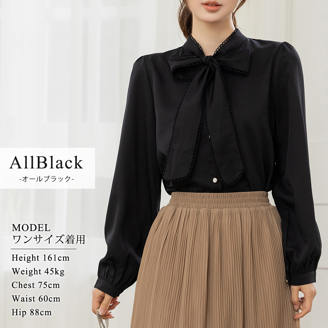 楽天市場】＼10％OFFクーポン／ボウタイ リボン ブラウス レディース