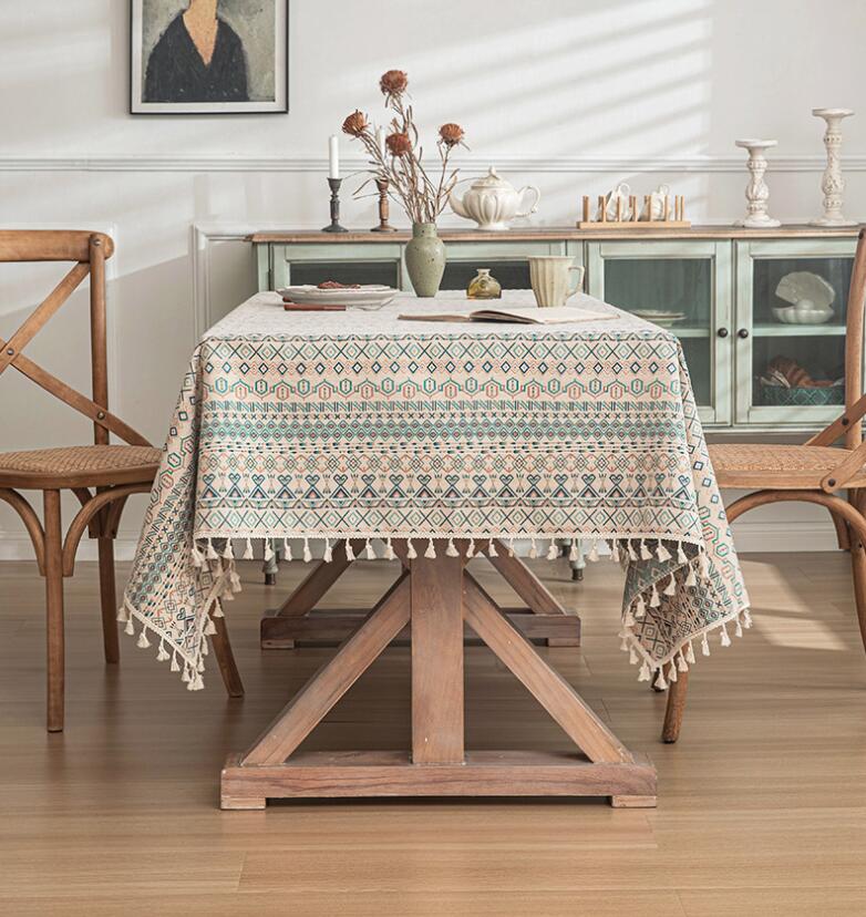楽天市場】テーブルクロス フリンジ付き リネン 北欧風 洗える