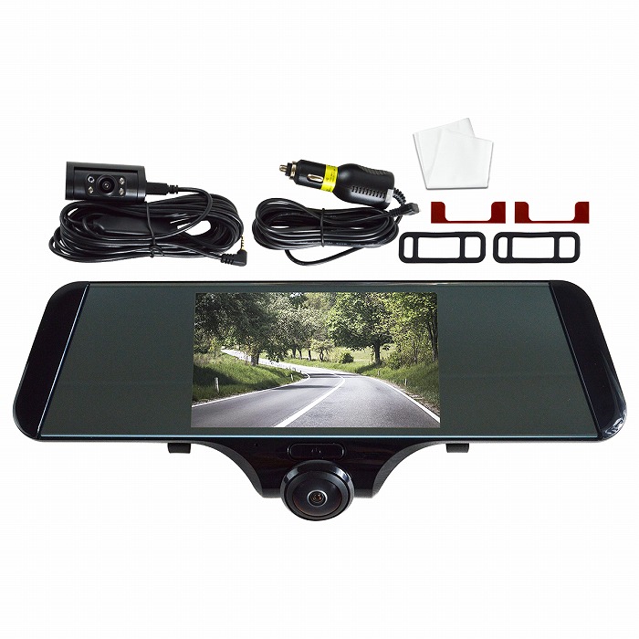 楽天市場】ドライブレコーダー ルームミラー型 360度 パノラマカメラ