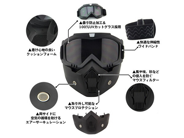 楽天市場】ツーリングやサバゲーで大活躍♪ 2way フルフェイス型