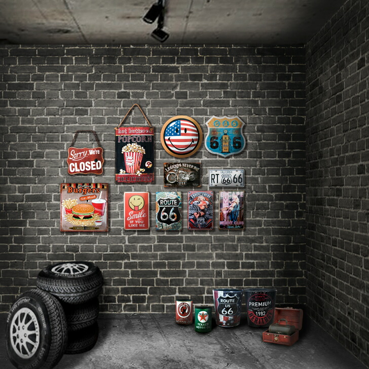 楽天市場】アメリカン雑貨 サインプレート ブリキ看板 丸 SHELL シェル