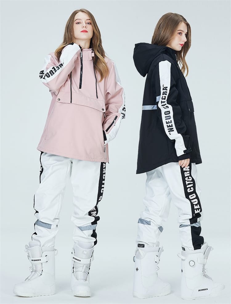 美品□アシックス レトロ スキーウェア ホワイト マルチカラー M