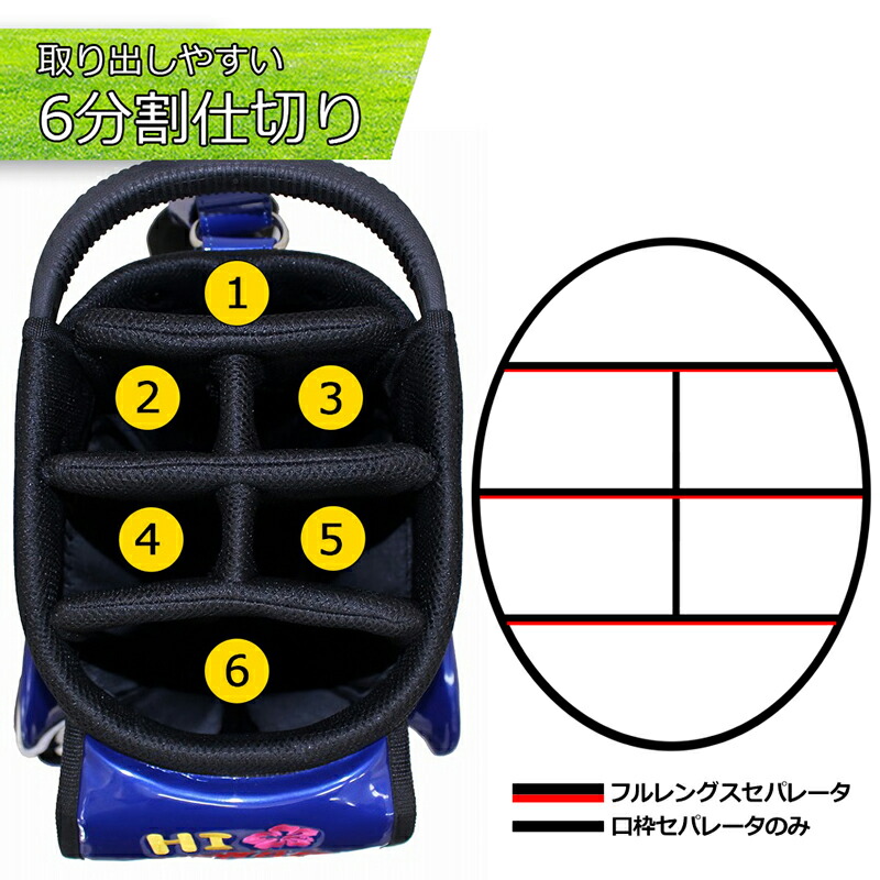 楽天市場】ブルーティーゴルフ 9型 HI HAWAII エナメル スタンドバッグ