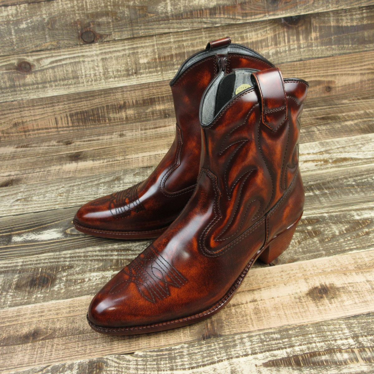 楽天市場】日本製 本革レザー ウエスタンブーツ ショート ブーツ