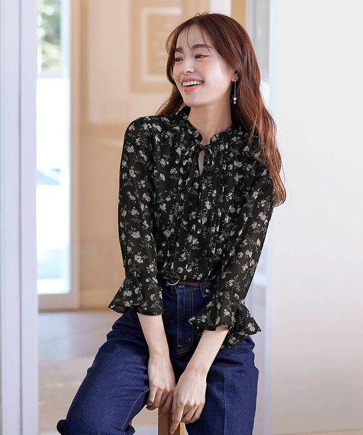 楽天市場】【楽天スーパーセール！60％OFF!!】フレアスリーブ花柄