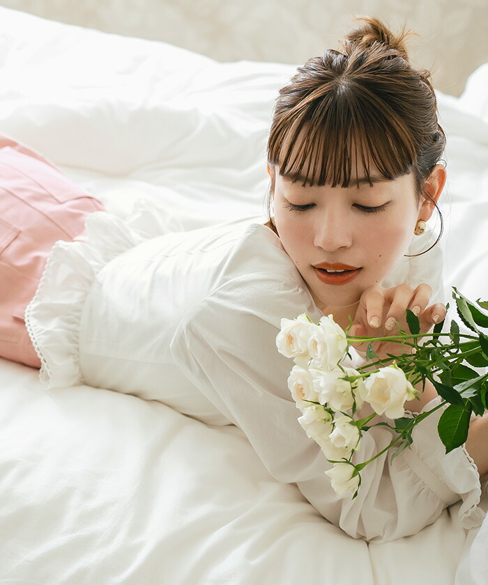 楽天市場】スクエアネックフリルブラウス トップス レディース シャツ