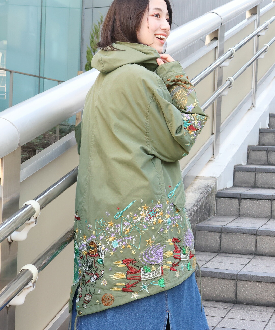 楽天市場】go slow caravan コットンナイロンパネル刺繍モッズコート