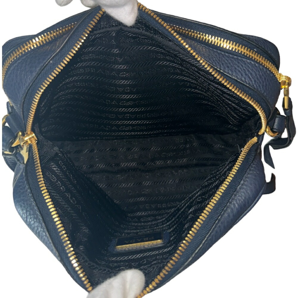 楽天市場】プラダ ショルダーバッグ プラダ レザー 1BH082 ネイビー