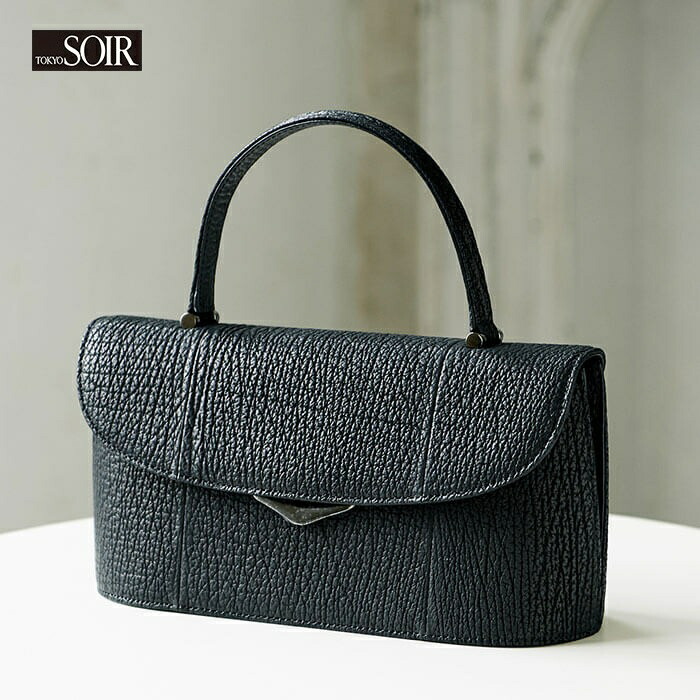 楽天市場】ハンドバッグ シャークスキン 本革 鮫革 サメ革 ブラック