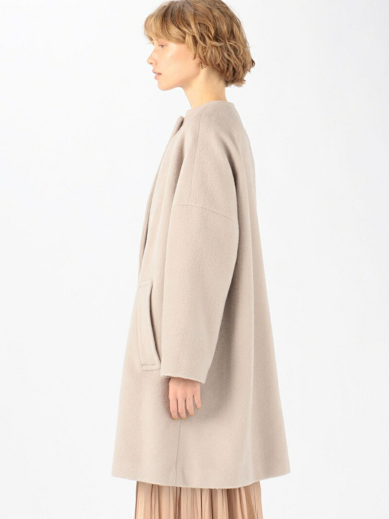 楽天市場】【SALE／40%OFF】ウールアルパカシャギー ノーカラーコート