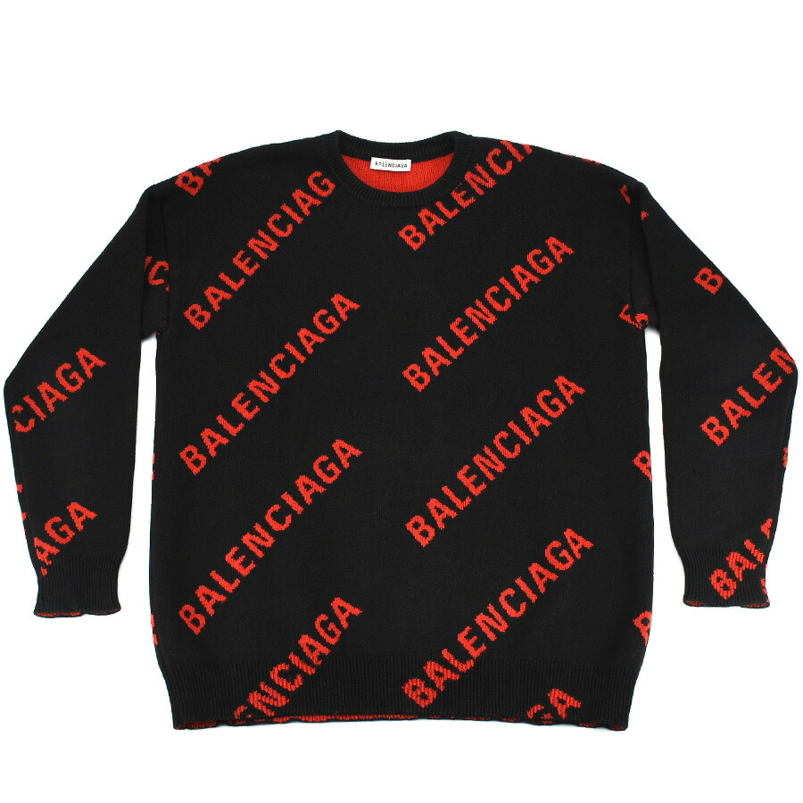 楽天市場】バレンシアガ BALENCIAGA ロゴ総柄 クルーネック ニット