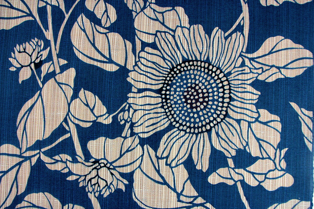 楽天市場】竺仙鑑製 女物 浴衣 ゆかた用反物 奥州小紋 向日葵 生地 原