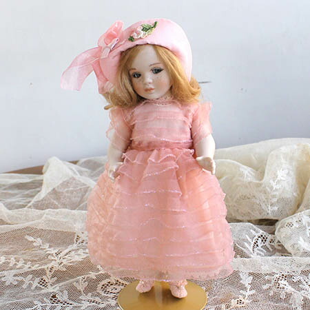 ビスク製アンティークドール ピンクドレス ✨3日間限定✨ビスクドール