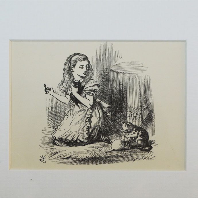 楽天市場】アンティーク 額絵 鏡の国のアリス アリスと仔猫 ルイス