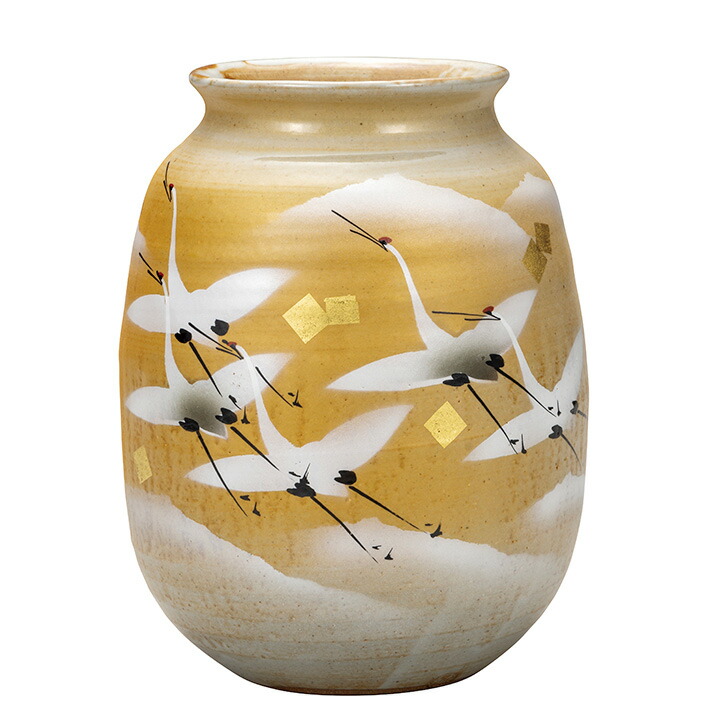 楽天市場】九谷焼 7.5号花瓶 金箔群鶴 / 山田登陽志 ＜花瓶 花器 人気