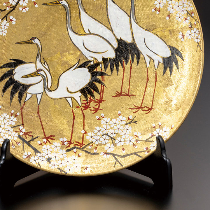 九谷焼 皿 飾皿 松山 金襴手 金彩 共箱⑨ 九谷焼 皿 飾皿 松山 金襴手