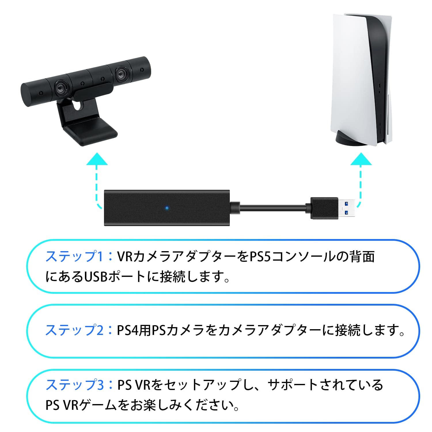 楽天市場】【送料無料】Mcbazel PS5 PSVR アダプター PS4VRカメラ用