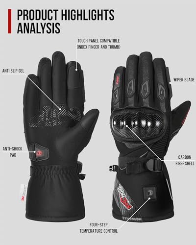 楽天市場】電熱グローブ バイク グローブ 冬 2500mAh カーボンシェル 4