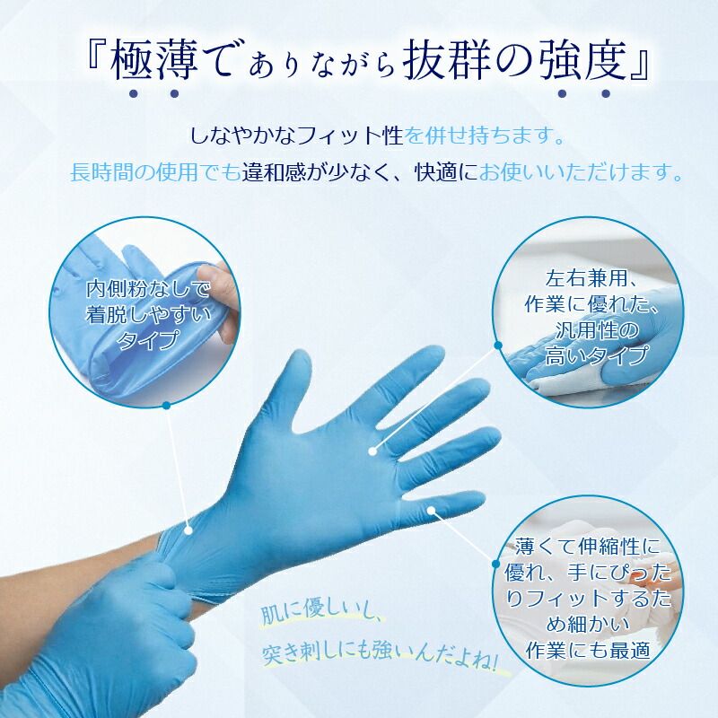 楽天市場】＼最安挑戦☆あす楽！／ニトリル手袋 100枚～3000枚 ゴム