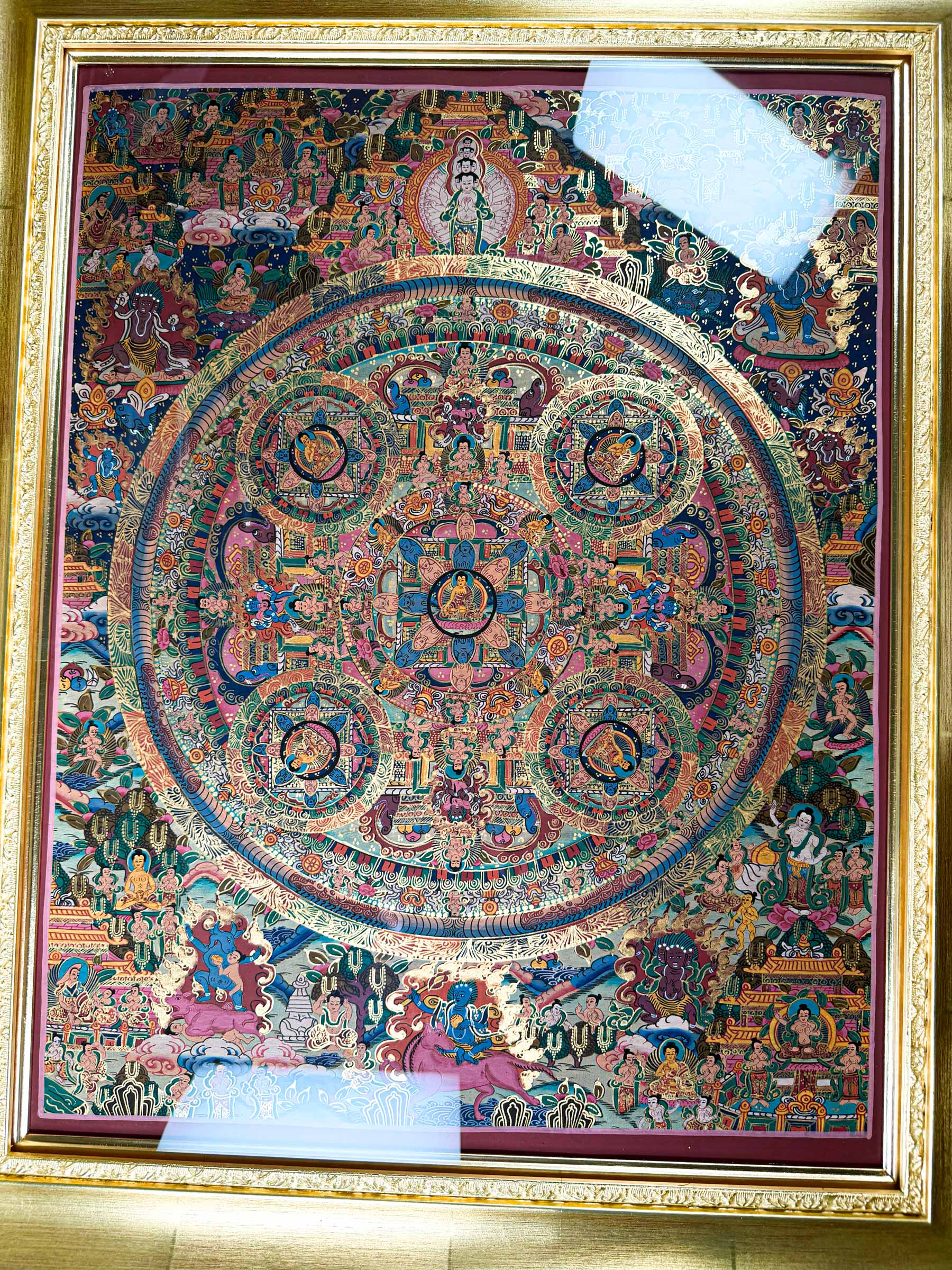 楽天市場】曼荼羅 マンダラ 額 63センチ×51センチ×5センチ タンカ 掛軸