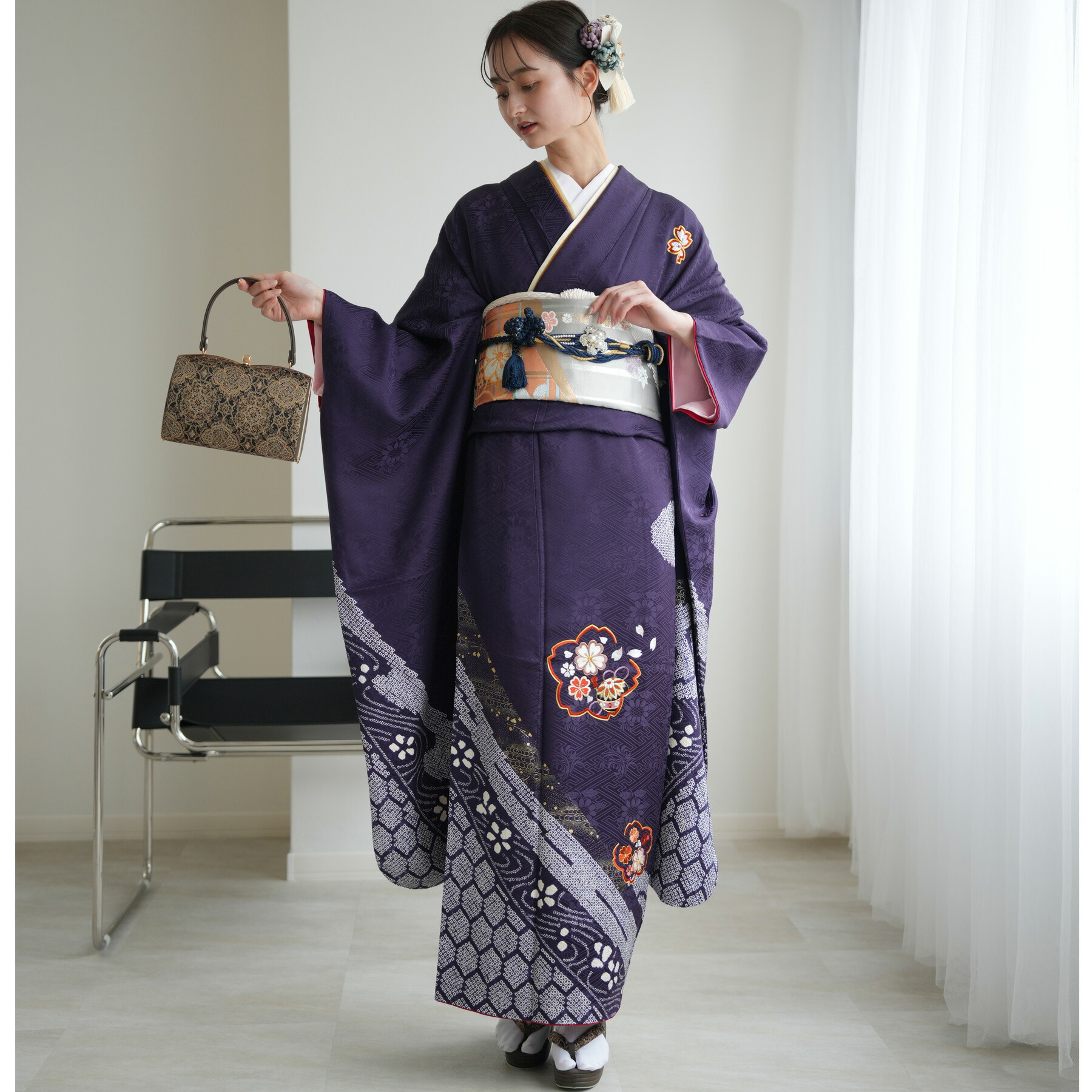楽天市場】【レンタル】【振袖 正絹着物+正絹袋帯 21点セット 絵羽