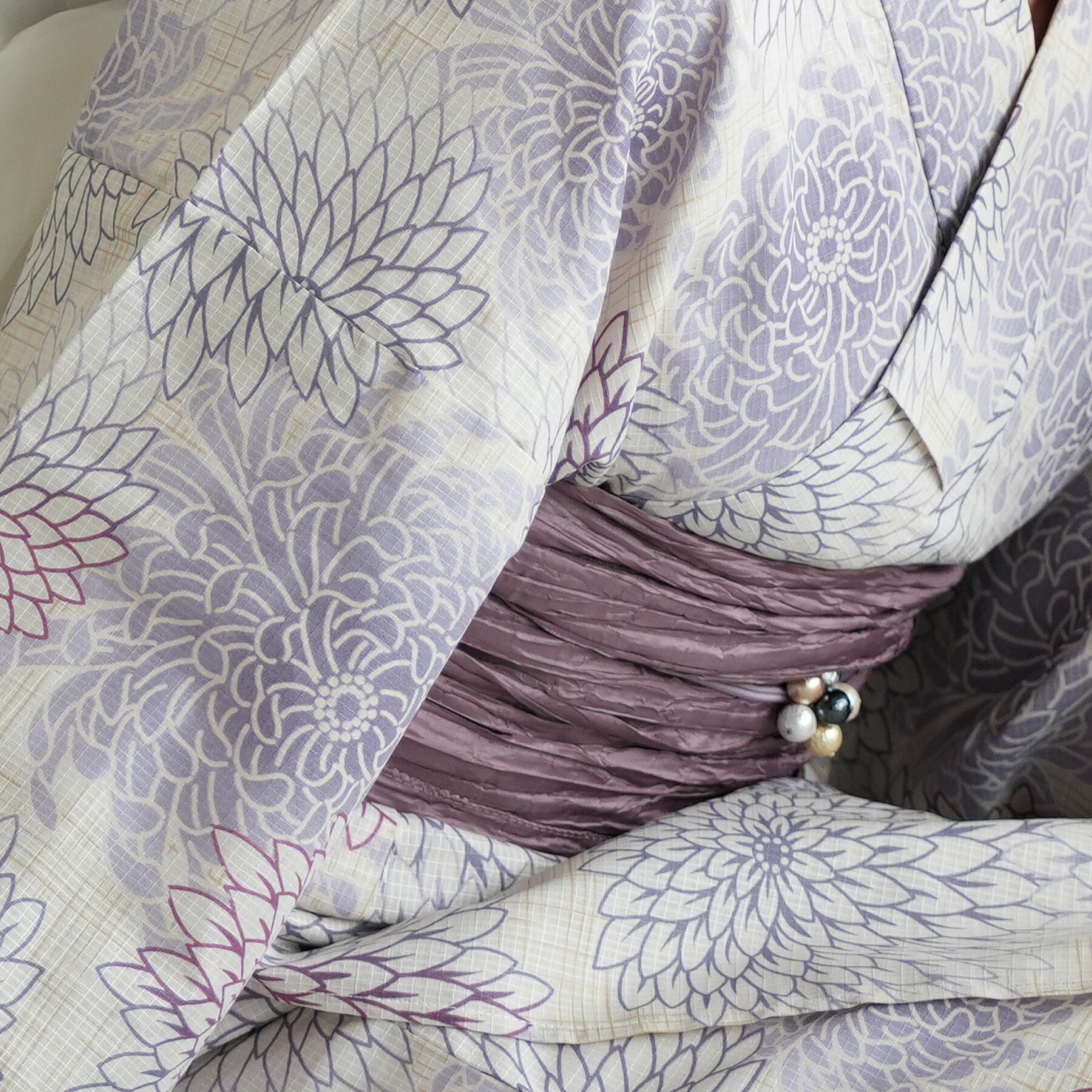 楽天市場】【utatane 高級変わり織 浴衣3点セット 先染め風ベージュに