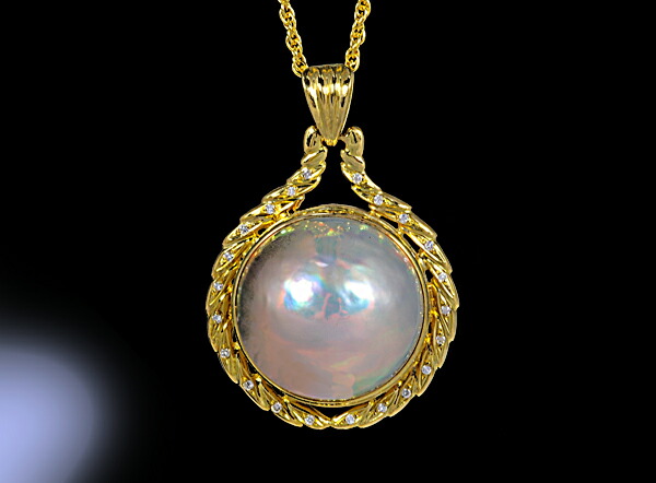 楽天市場】マベパール ペンダント 20mm K18YG パール 真珠 大粒