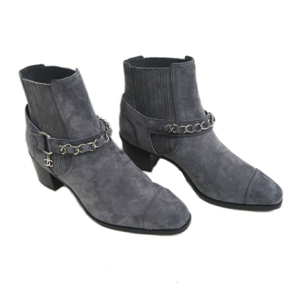 楽天市場】【名東】【CHANEL】シャネル サイドゴア アンクルブーツ