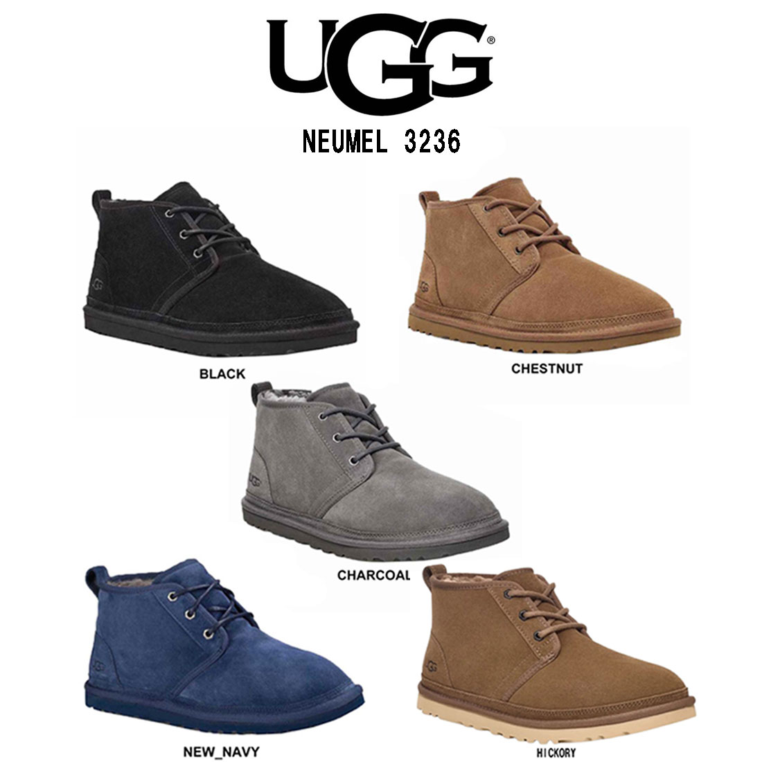 楽天市場】UGG(アグ)メンズ ニューメル ブーツ ムートン チャッカ
