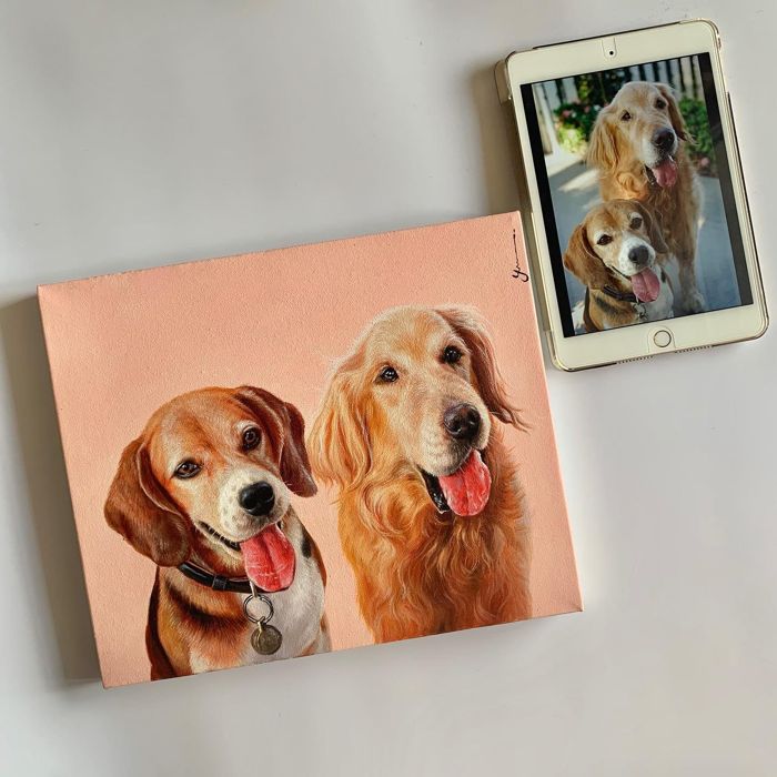 楽天市場】※予約販売【draw pet】my pet 油絵絵画《上半身 or 顔 or