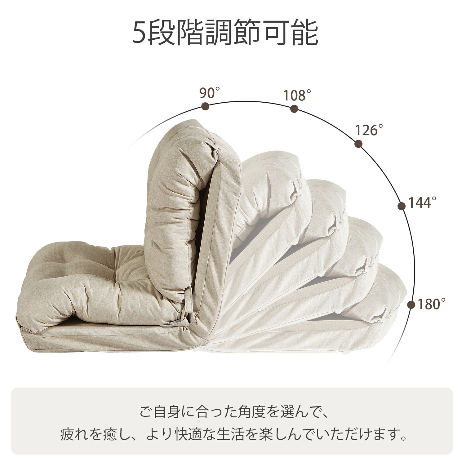 楽天市場】【全品15％OFFクーポン】座椅子 5段階調節 幅60CM 3way