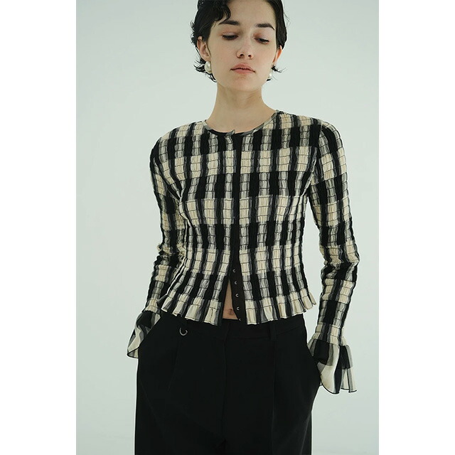 楽天市場】クラネ CLANE シャーリング デザイン ブラウス SHIRRING