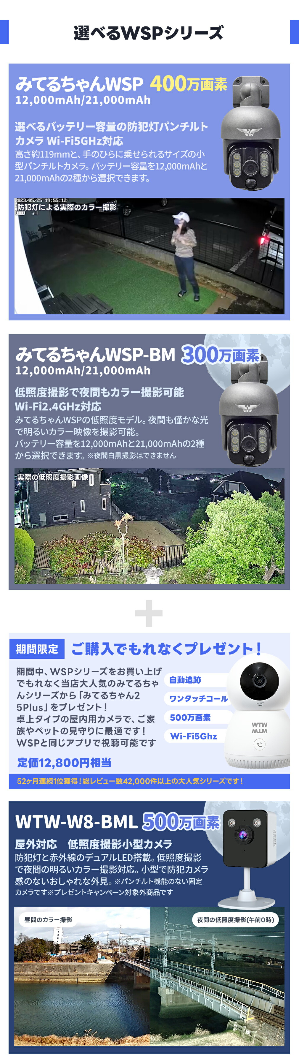 楽天市場】【楽天総合1位】みてるちゃんWSP WSP-BM ブルームーンカメラ