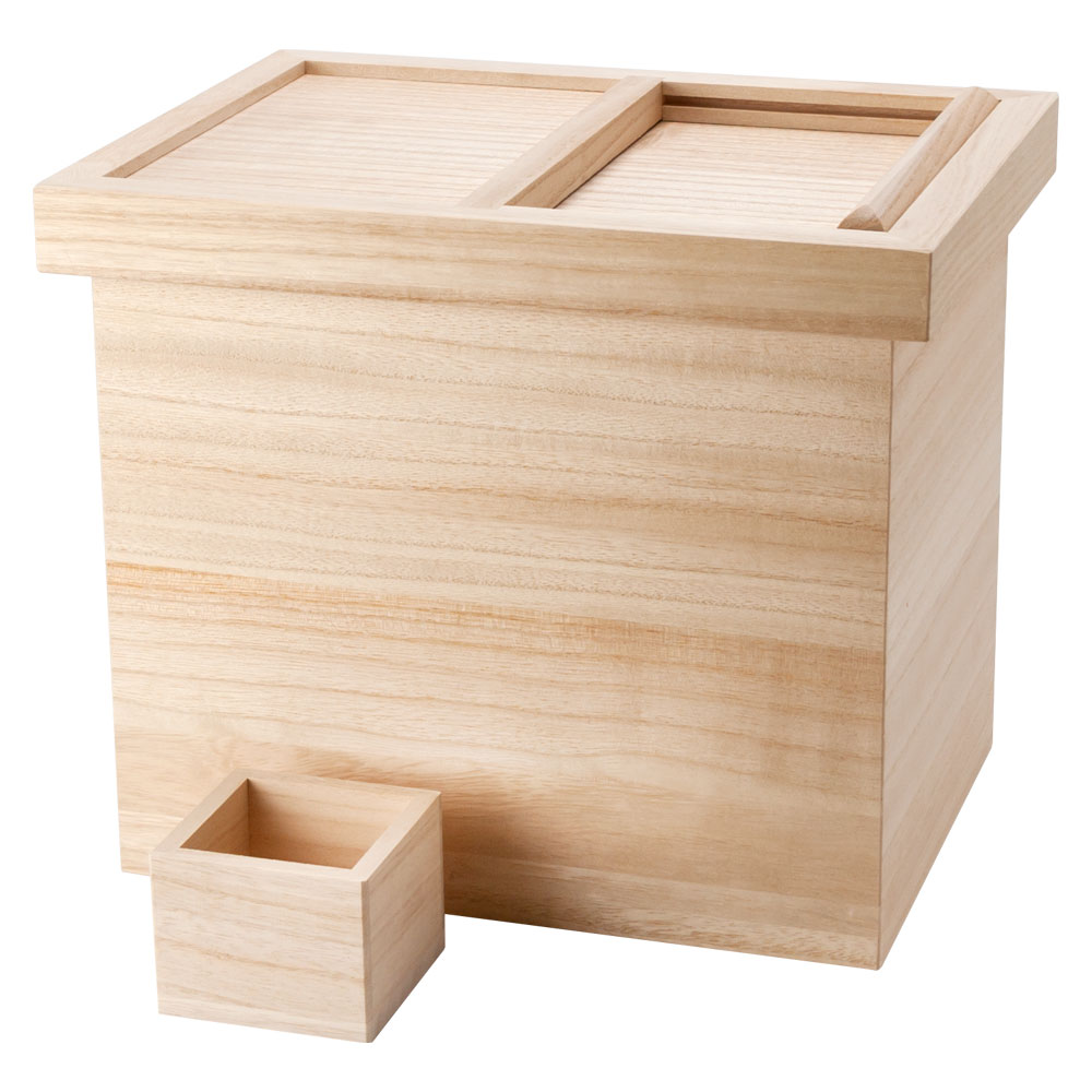 楽天市場】桐の米びつ 5キロ入 桐の一合枡付き 箱長の桐工芸品