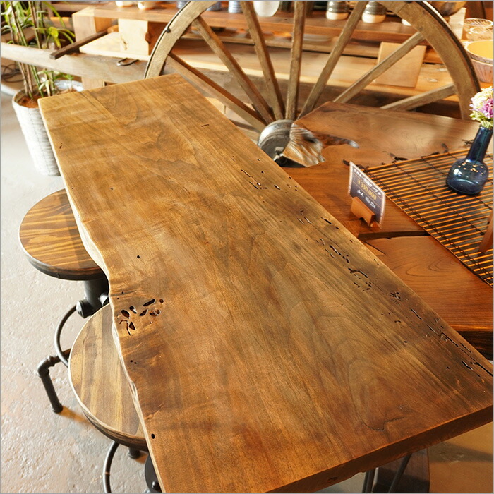 楽天市場】【単品】古材 天板 一枚板 カウンターテーブル 幅110cm 鉄足