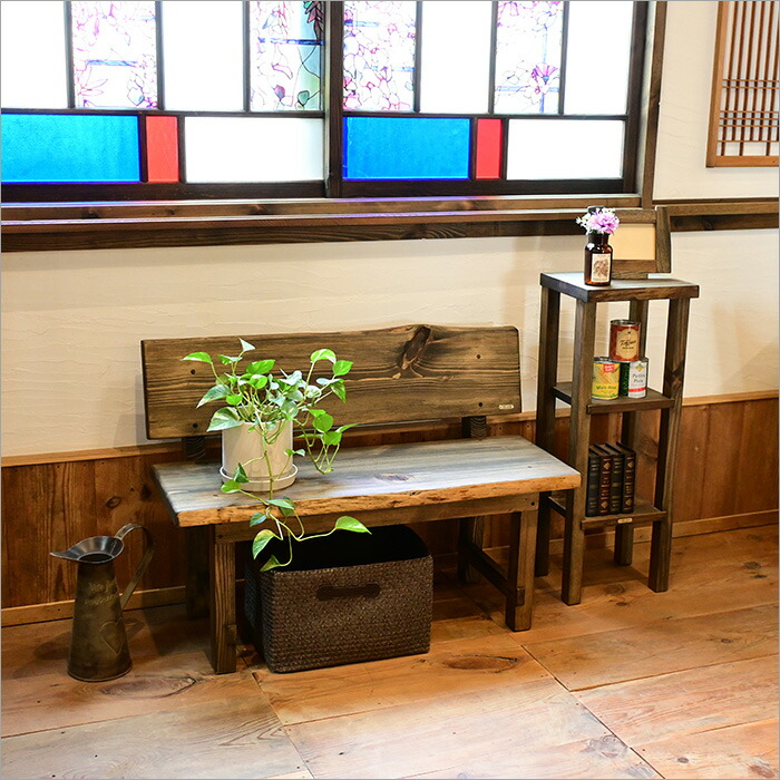 楽天市場】日本製 古材の手作りベンチ ウッドベンチ 木製 幅95cm 奥行