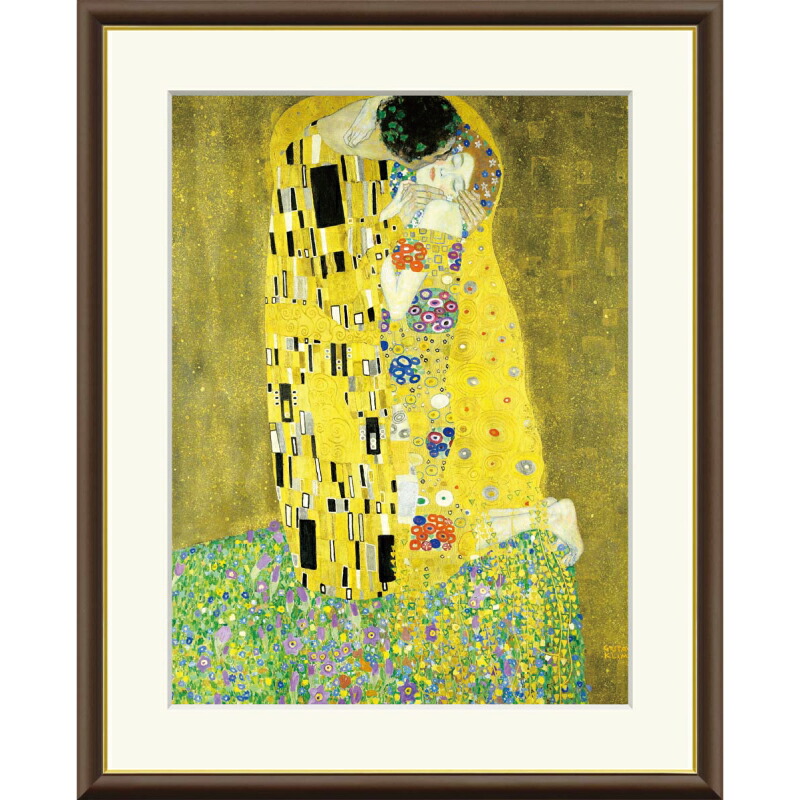 グスタフクリムト作画 TheMaiden 良質キャンバス 豪華 金箔額縁付