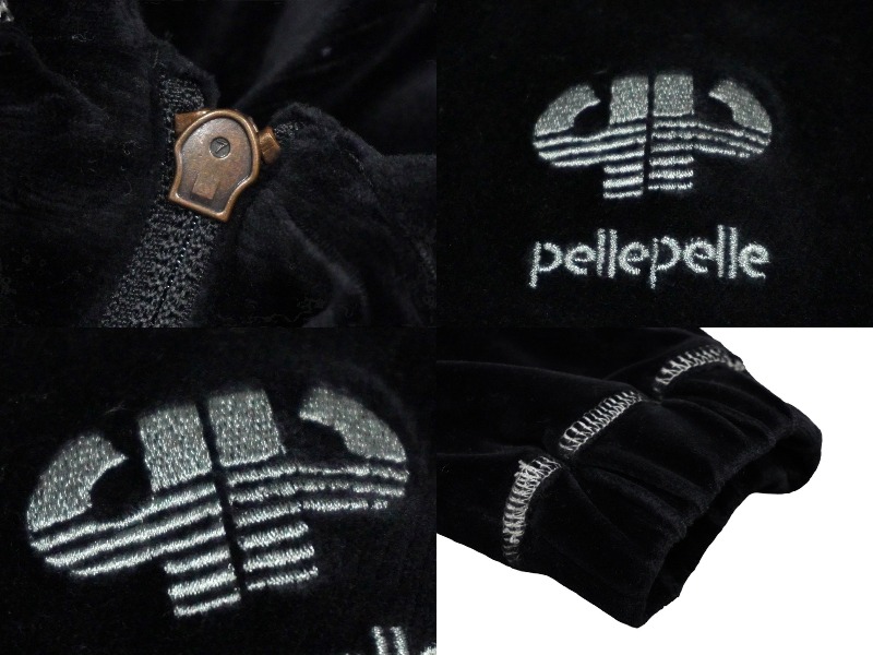 楽天市場】pellepelle ペレペレ ベロアセットアップ PPロゴ ブラック