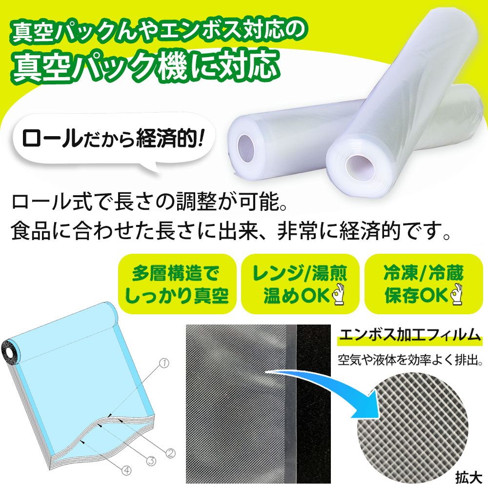 楽天市場】真空パック ロール【20cm×6m】10本セット 真空パック袋