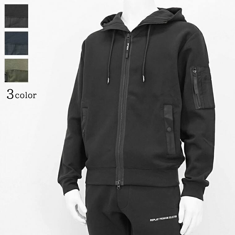 楽天市場】リプレイ REPLAY メンズ ジップアップパーカー M6964 23655