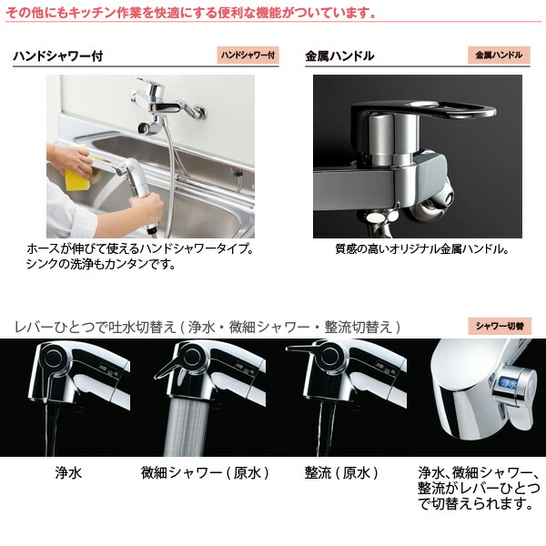 楽天市場】LIXIL INAX 浄水器内蔵 キッチン用 シングルレバー混合水栓