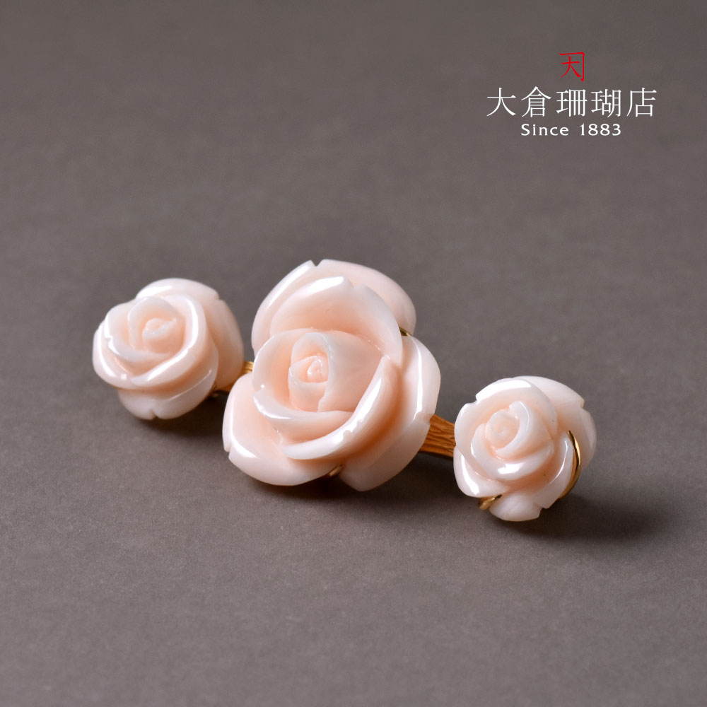 【送料込み】サンゴブローチ 血赤珊瑚 ブローチ 7mm玉 高知県産血赤珊瑚（のし等ギフト対応無料