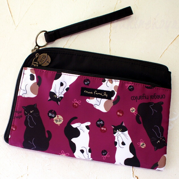 楽天市場】猫柄 お願いにゃんこ マルチケース お薬手帳ケース