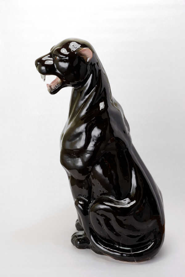 楽天市場】【ランキング1位獲得】 陶器置物 黒ヒョウの置物迫力76cm