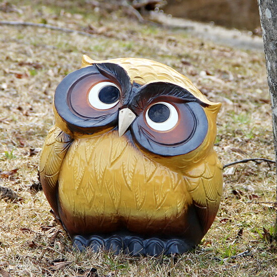 楽天市場】送料無料 9号首かしげふくろう(黄色)!信楽焼 梟 ふくろう