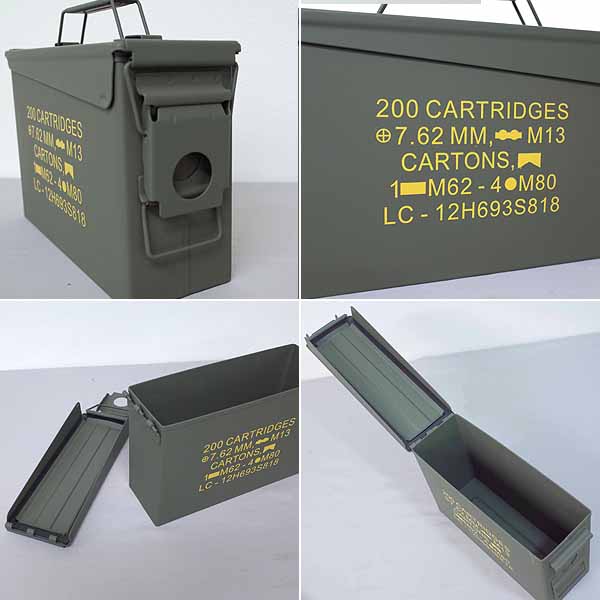 楽天市場】米軍タイプ アンモボックス 小 BX118YN 弾薬箱 アーモ缶