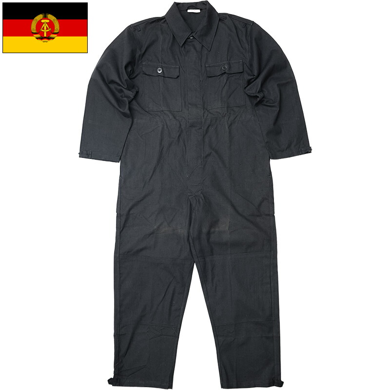 楽天市場】東ドイツ軍 ワーカーカバーオール ブラック デッドストック