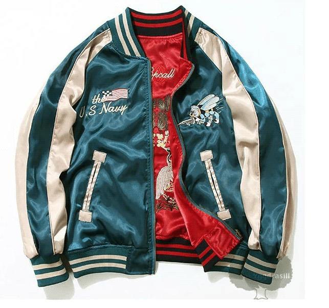 楽天市場】【XL、2XLサイズ入荷】リバーシブル スカジャン サテン U.S.