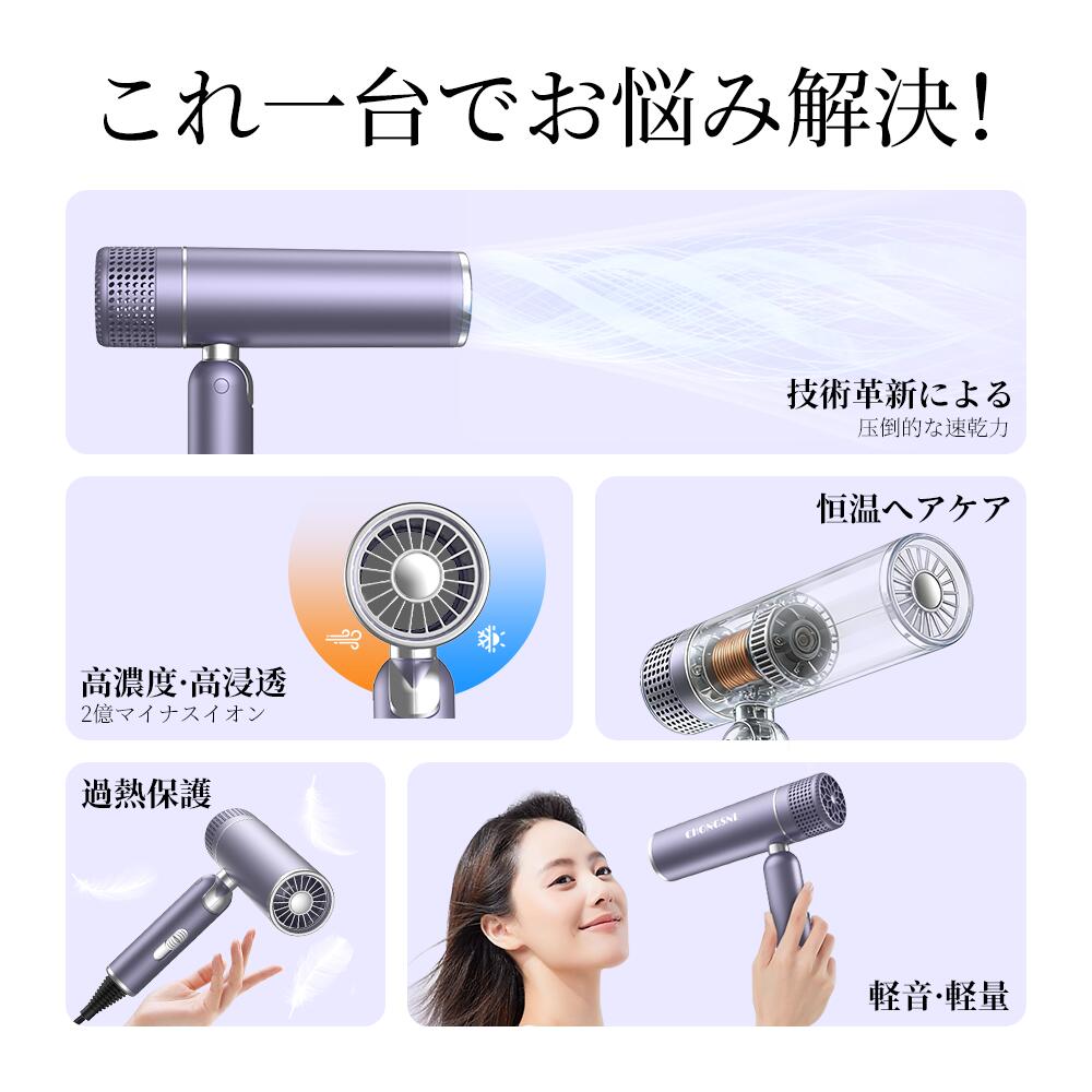 楽天市場】【限定SALEで3680円】ドライヤー 大風量 高速 マイナス